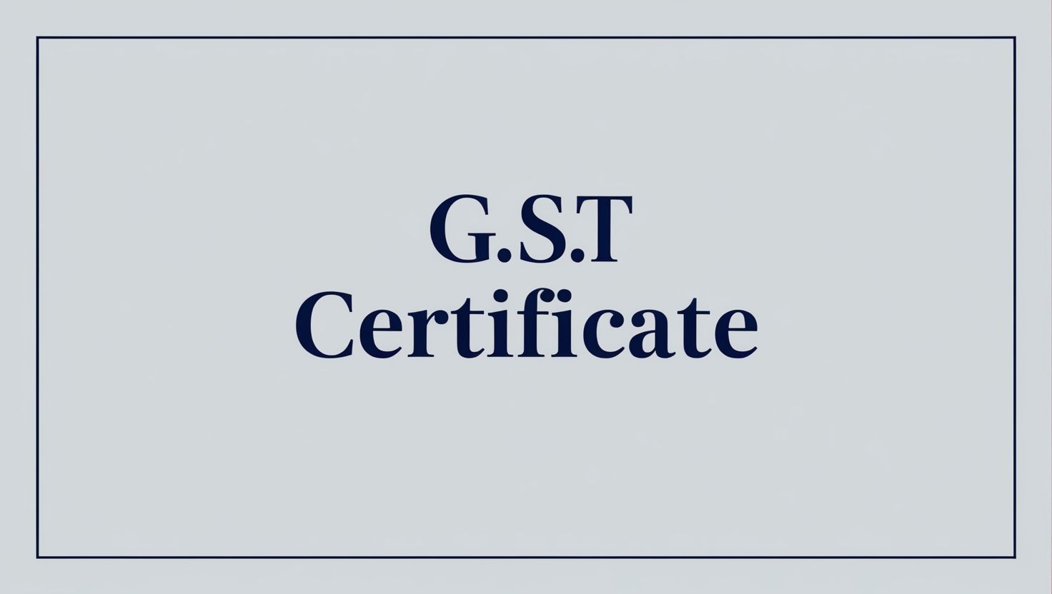 GST CERTIFICATE